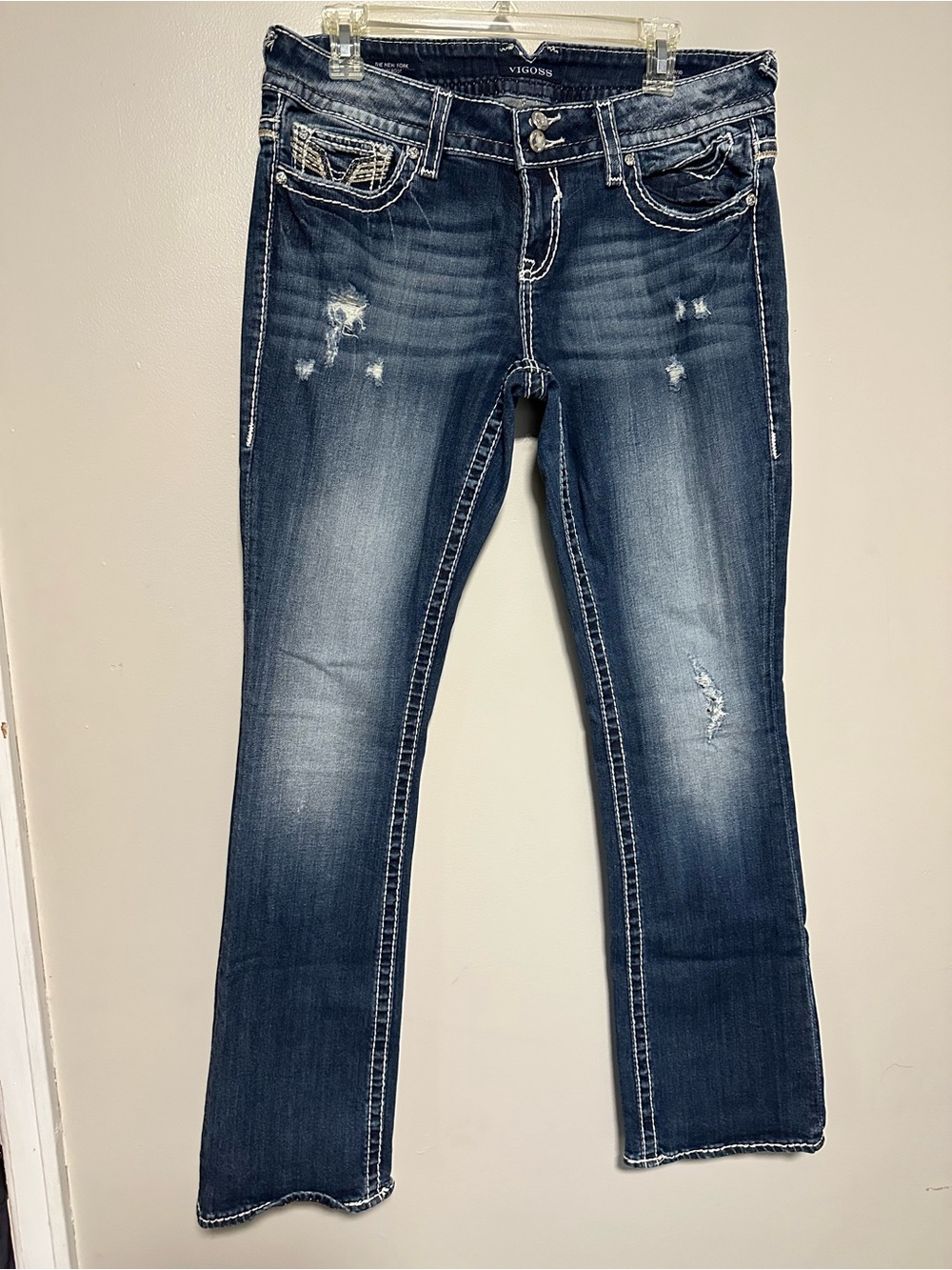 Vigoss Women's Medium Dark Blue Bootcut Jeans for Western Wear 9/10 33”